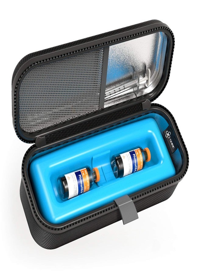 SHBC Medical Cooler Insulin Vial Carrying Travel Case TSA Approved Protector for Diabetic with One Ice Pack Black - Image 1